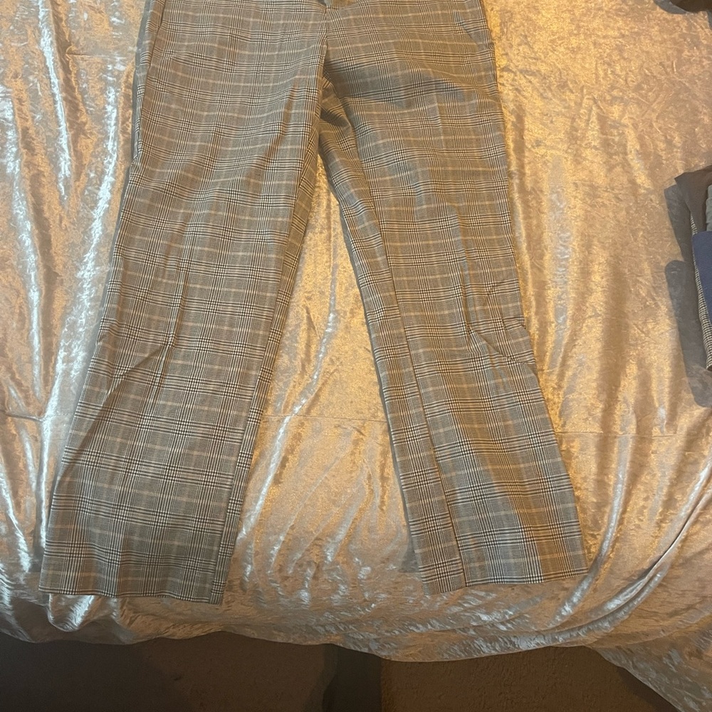 Time and Tru Brown Plaid Straight Leg Pants